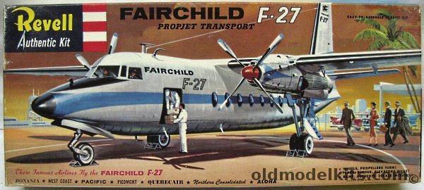 Revell 1/94 Fairchild F-27 Propjet Transport - With Additional Bonanza and WCA (West Coast Airlines) Decals, H297-98 plastic model kit